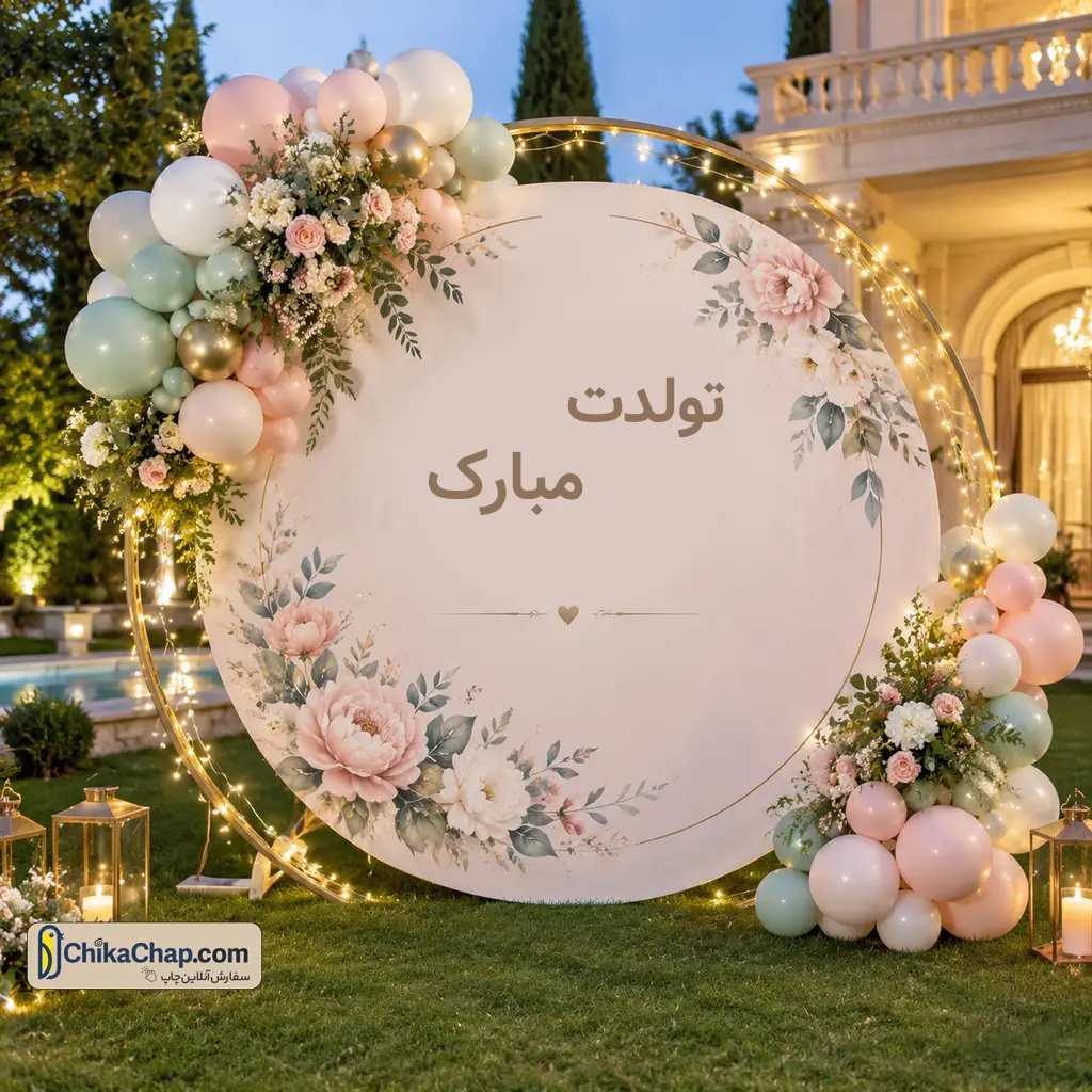 چاپ بنر جشن تولد و مراسم شخصی با کیفیت عکاسی و رنگ&zwnj;های براق